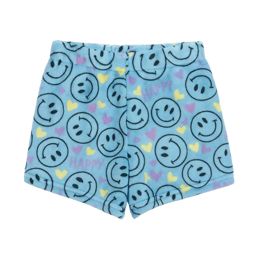 blue smiley print lounge short