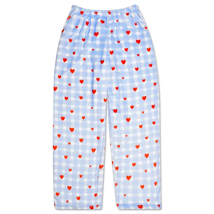 gingham hearts plush pant