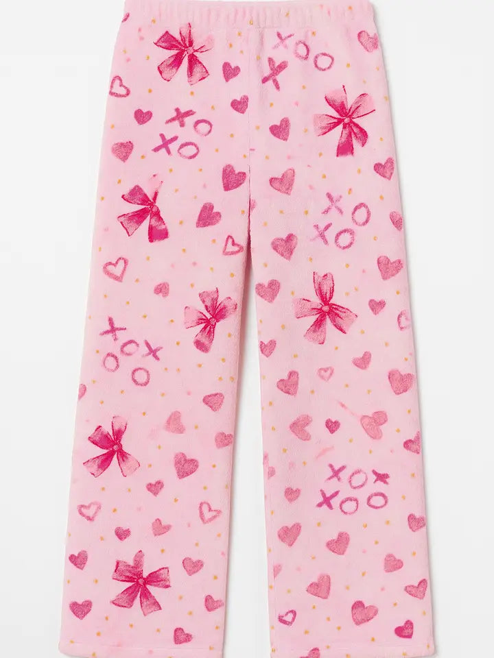 plush bows loungewear pant