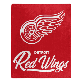 signature red wings plush blanket