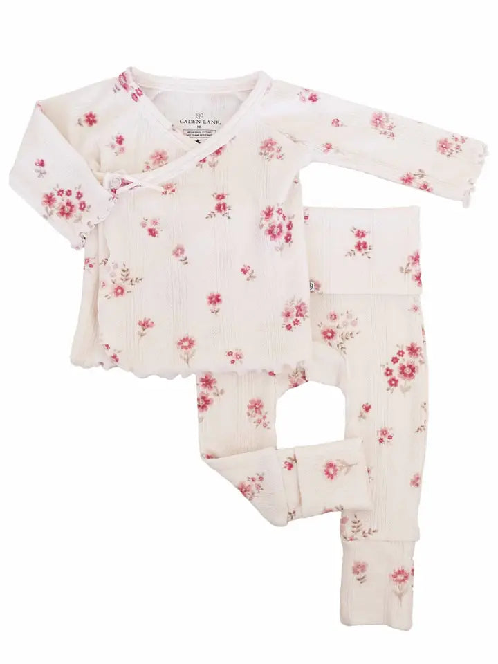 Two-Piece Pointelle Crossover Top & Bottom | Precious Posies