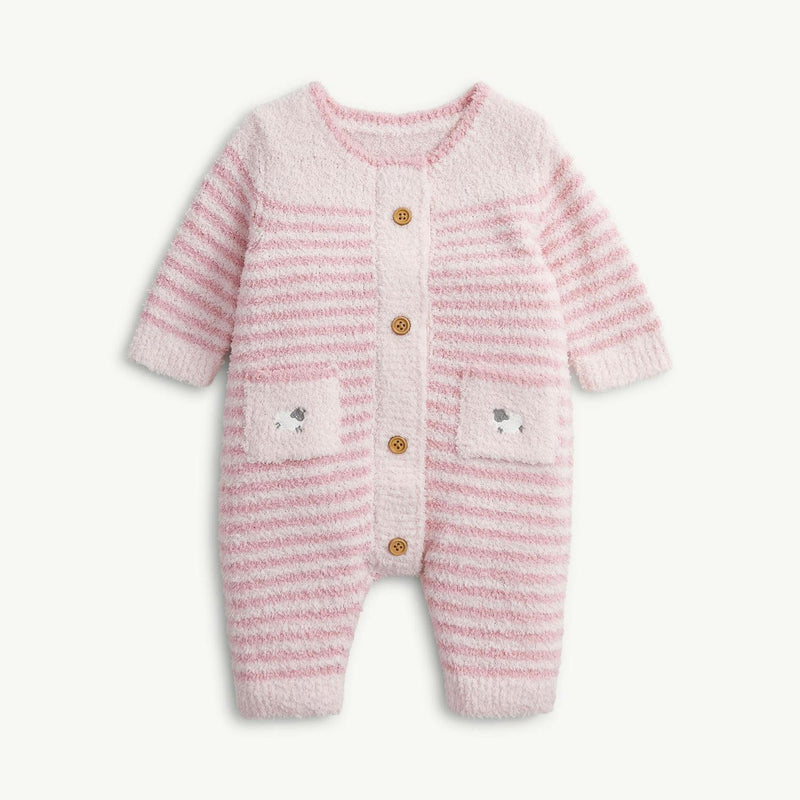 Chenille Pink Sweater Romper