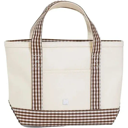 coated canvas mini tote gingham coco