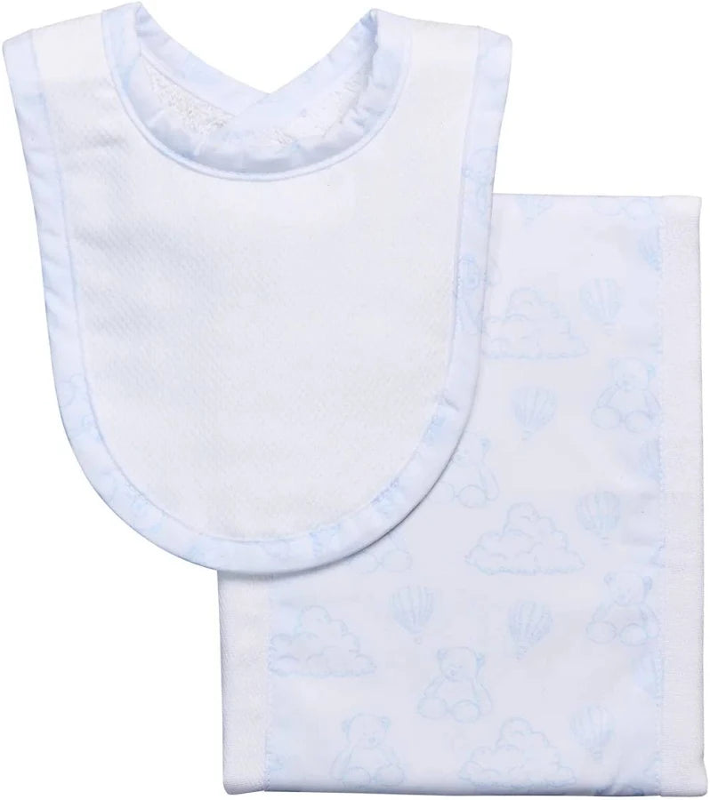 Teddy Bear Drooler Bib and Burp Set