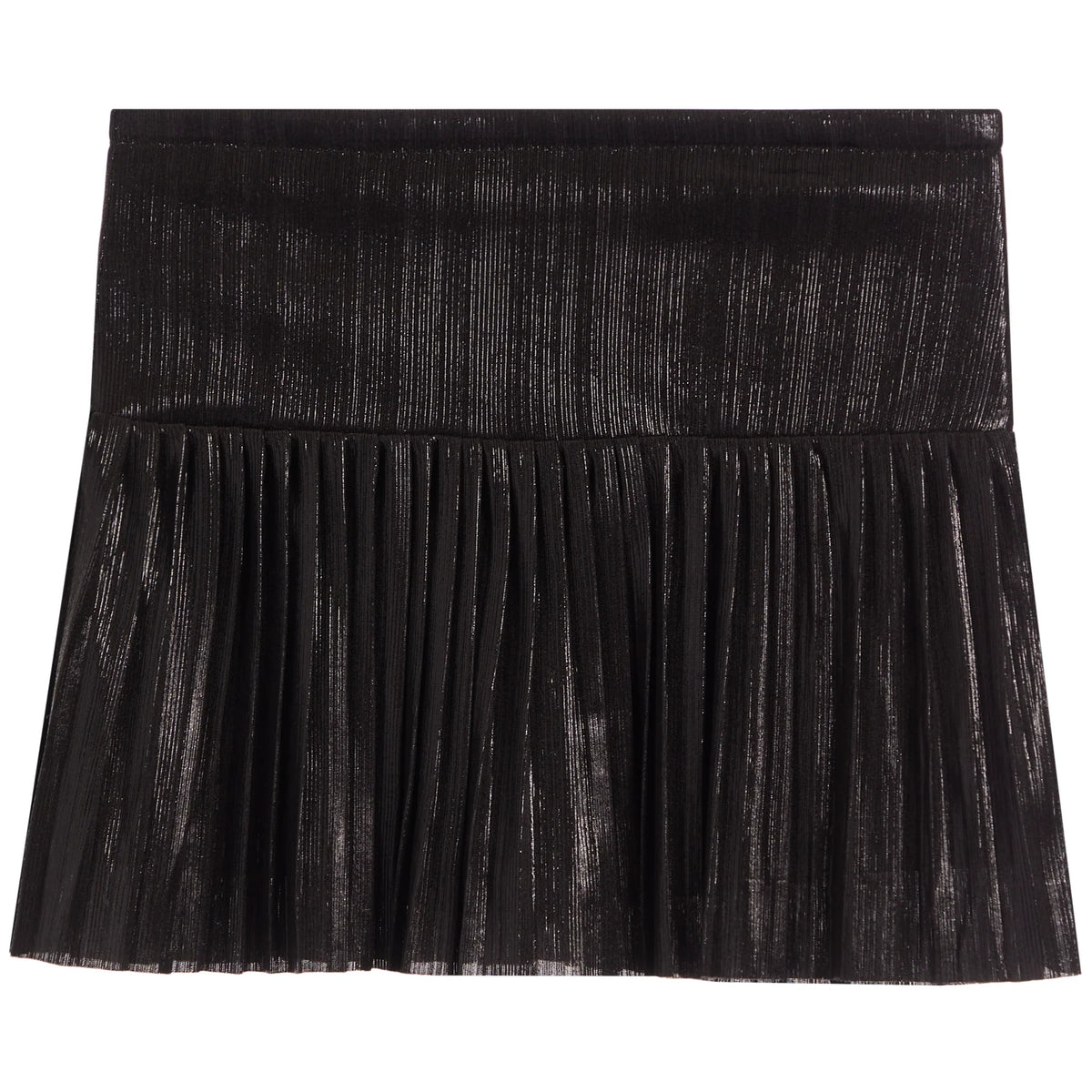 Metallic Drop Waist Pleated Skort