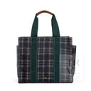 tall coated canvas tote tartan plaid