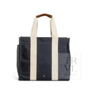 tall coated canvas tote navy