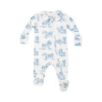 2 way zip blue farm toile