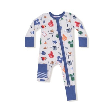 game day grey 2 way zip romper