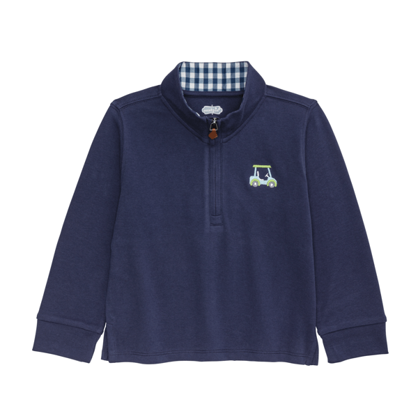 blue Golf cart Quarter Zip