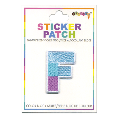"F" Color Block Sticker Patch
