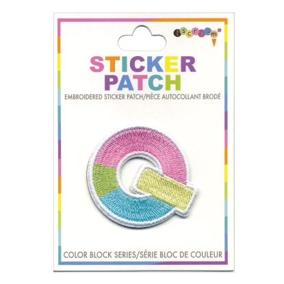 "Q" Color Block Sticker Patch