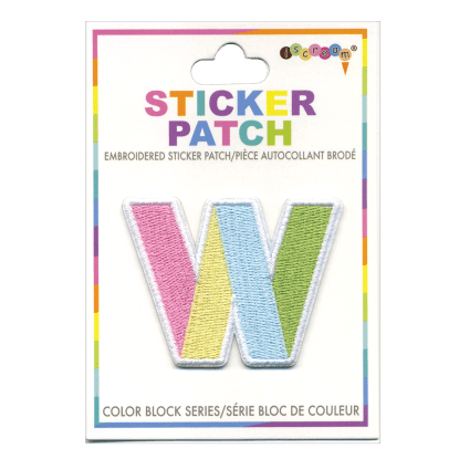 "W" Color Block Sticker Patch