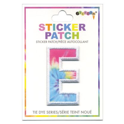"E" Tie Dye Sticker Patch