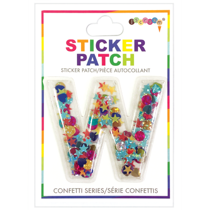 "W" Confetti Sticker Patch