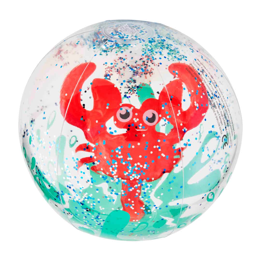 crab glitter beach ball