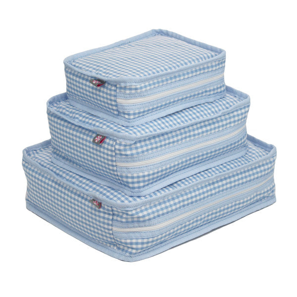 blue gingham Packing Cubes