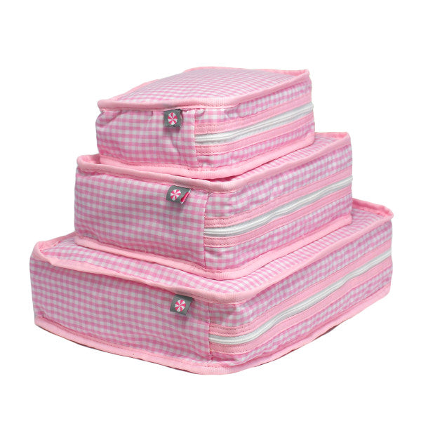 pink gingham Packing Cubes