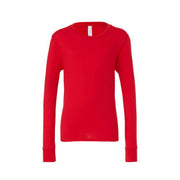 Red plain Youth Jersey Long Sleeve Tee