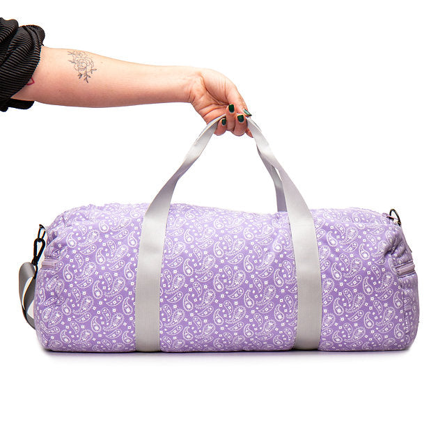 Lavender paisley duffel bag