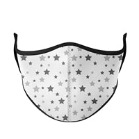 White with Grey Stars Face Mask 8+