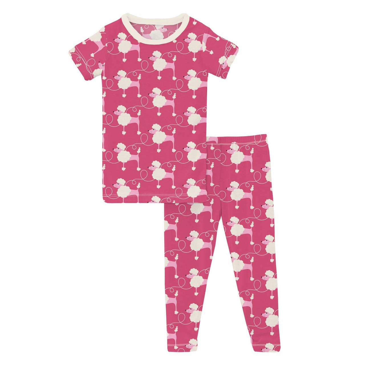 Short Sleeve Pajama-Flamingo Poodles