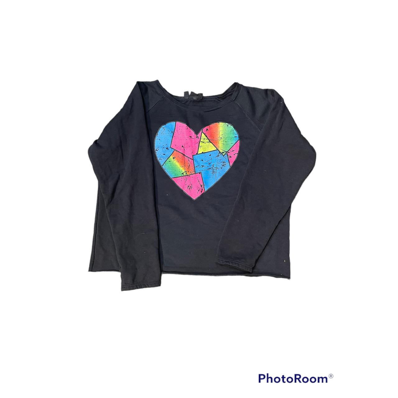 patched neon heart shirt