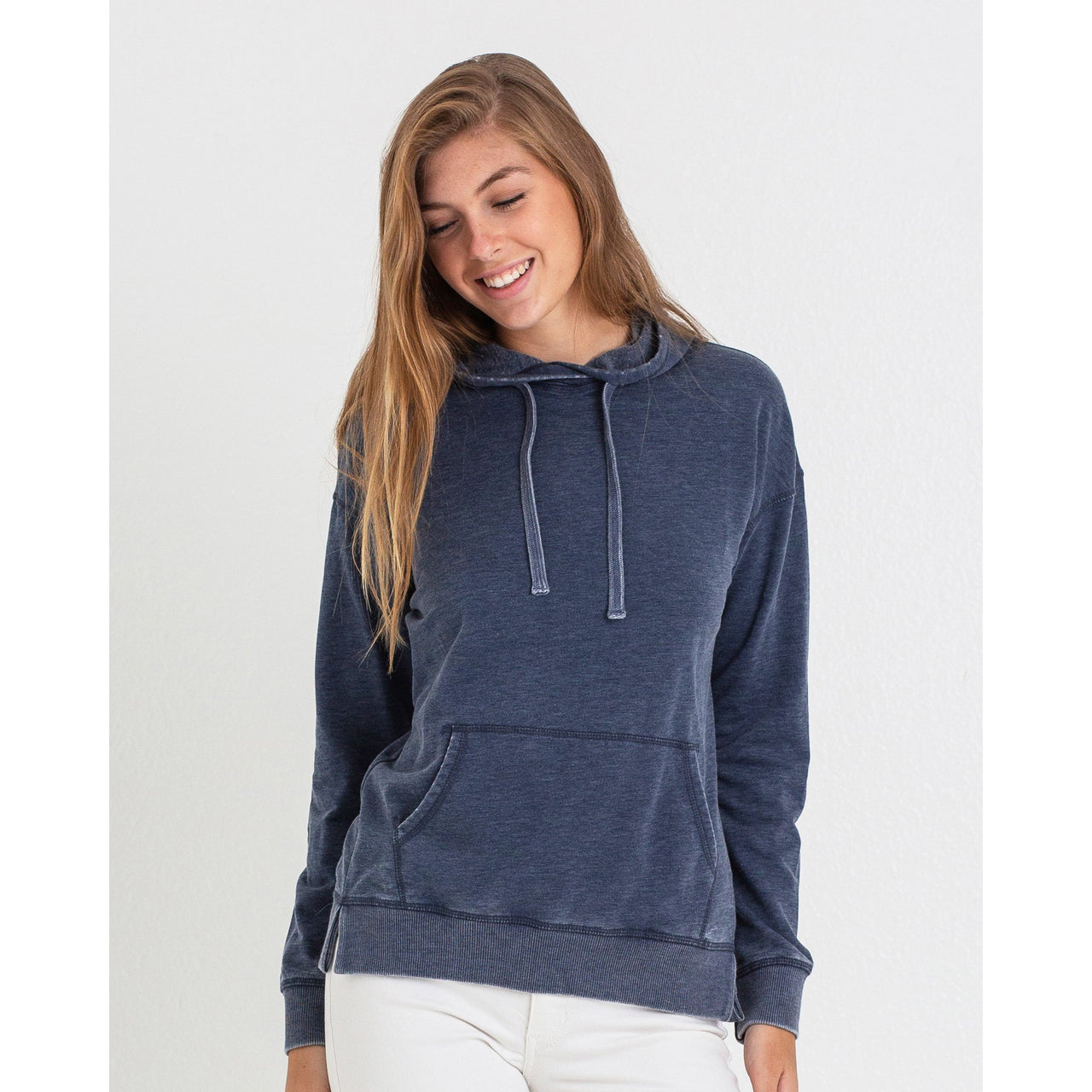 ladies cross fleece burnout hoodie