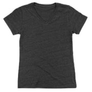Black heather V-neck short sleeve T-shirt