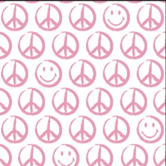 pink peace sign footie