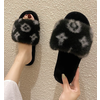 womens luxury brand fluffy comfy slipper