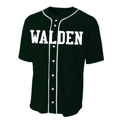Walden Solid Short Sleeve Full Button Baseball Jersey